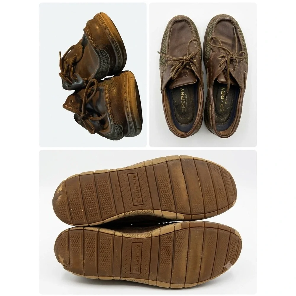 Sperry Top-Sider Mens Brown Leather Boat Shoes Size 10.5 Casual Loafers Rugged